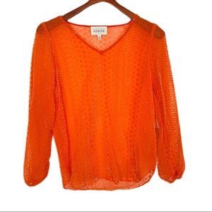 NWOT- Sabine long sleeve orange textured blouse